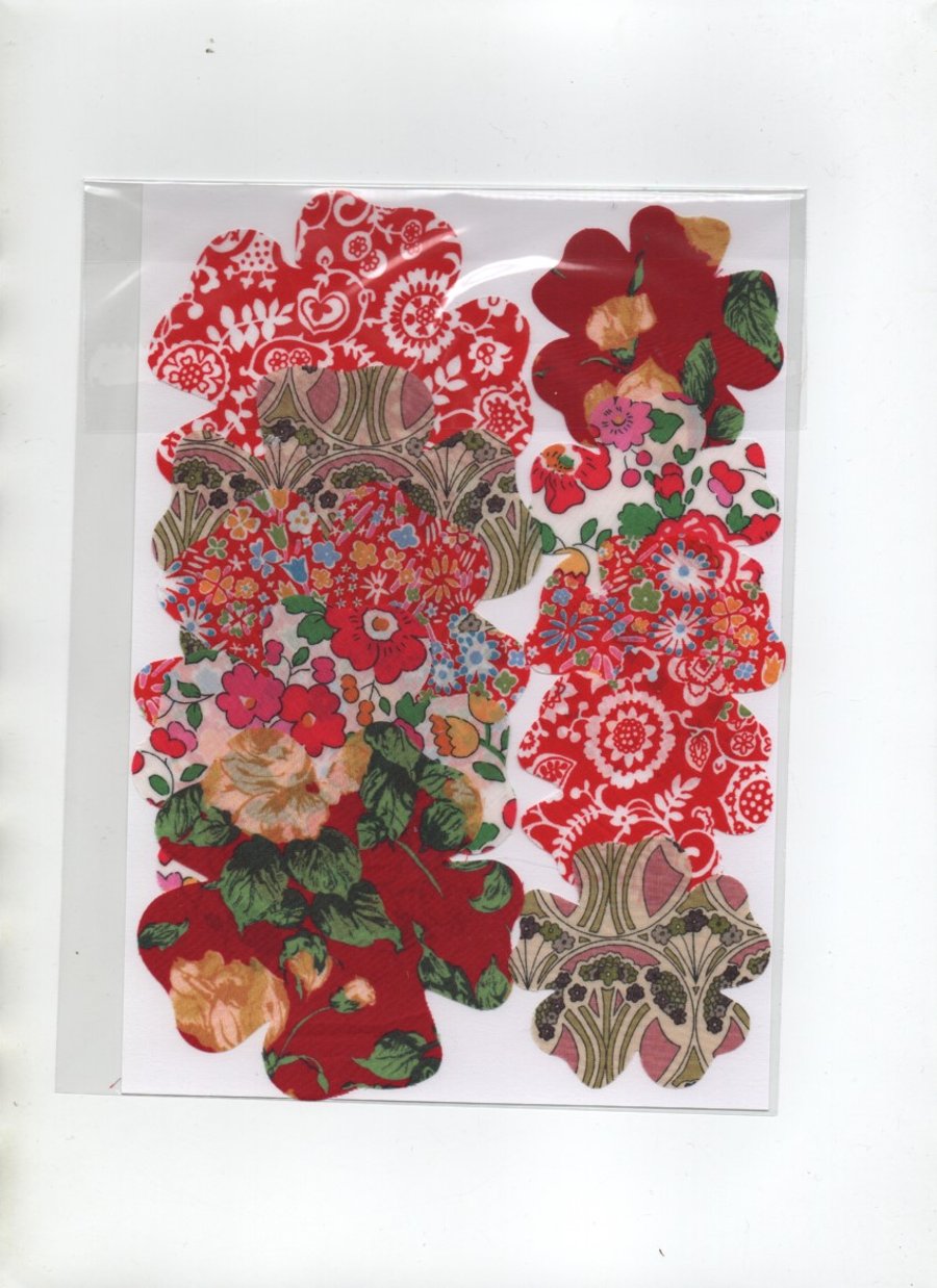 ChrissieCraft creative sewing KIT - Pkt 10 LIBERTY die-cut flowers for APPLIQUE