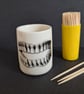 Thrown porcelain cocktail stick holder with cocktail sticks - Image 3
