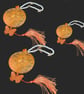 Handmade Orange & Gold Resin Hanging Ornament butterfly& Pear Tassel Decor - Image 4