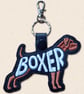 Boxer Keyring - Embroidered Dog Word Art Bag Charm - Image 7