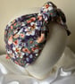 Flo - 40s Style Pure Cotton Floral Print Turban Headband 