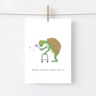 Senior Mutant Ninja Turtle Birthday Card - Fun and Quirky Handmade Design