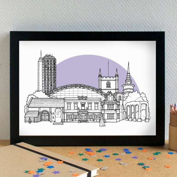 Basingstoke Skyline Art Print