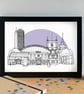 Basingstoke Skyline Art Print - Image 1
