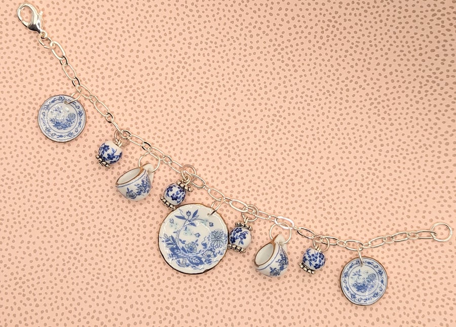 'Let's have tea' charm bracelet