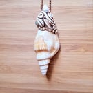 Seashell with Air Dry Resin Clay Amulet Pendant