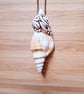 Seashell and Air Dry Resin Clay Amulet Pendant