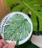 Hand Painted Botanical Ceramic Coaster, Pottery Plant Coasters - Image 5