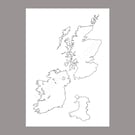 Celtic Nations Outline Map Cartography Wales Ireland Scotland Alba Eire Cymru
