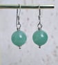Gemstone Drop Earrings, Sterling Silver Green Aventurine Jewellery - Image 4