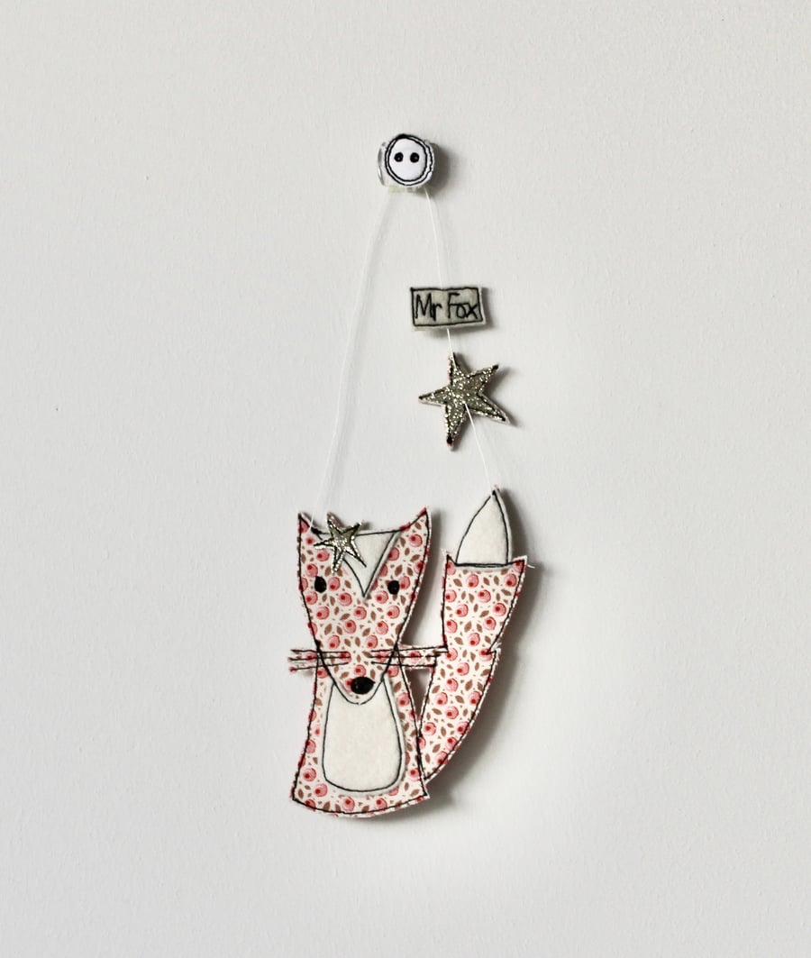 'Floral Mr Fox' - Hanging Decoration