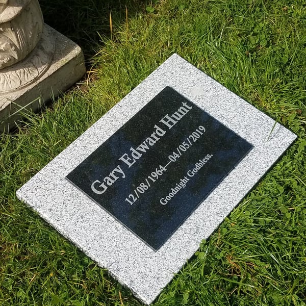 FLAT Grey Granite Grave Marker Memorial Plaque Grave Stone Marker Headstone