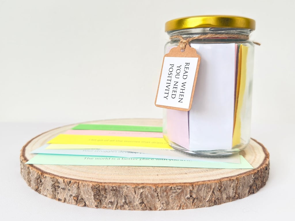 Read When You Need Positivity Jar, 50 Uplifting Quotes & Affirmations