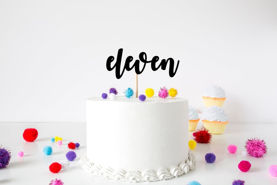 Eleven Age Eleventh 11th Birthday Cake Topper