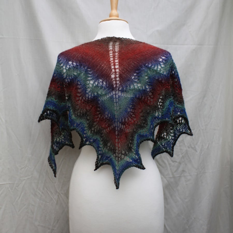 Handknitted Charlotte scarf/ shawlette