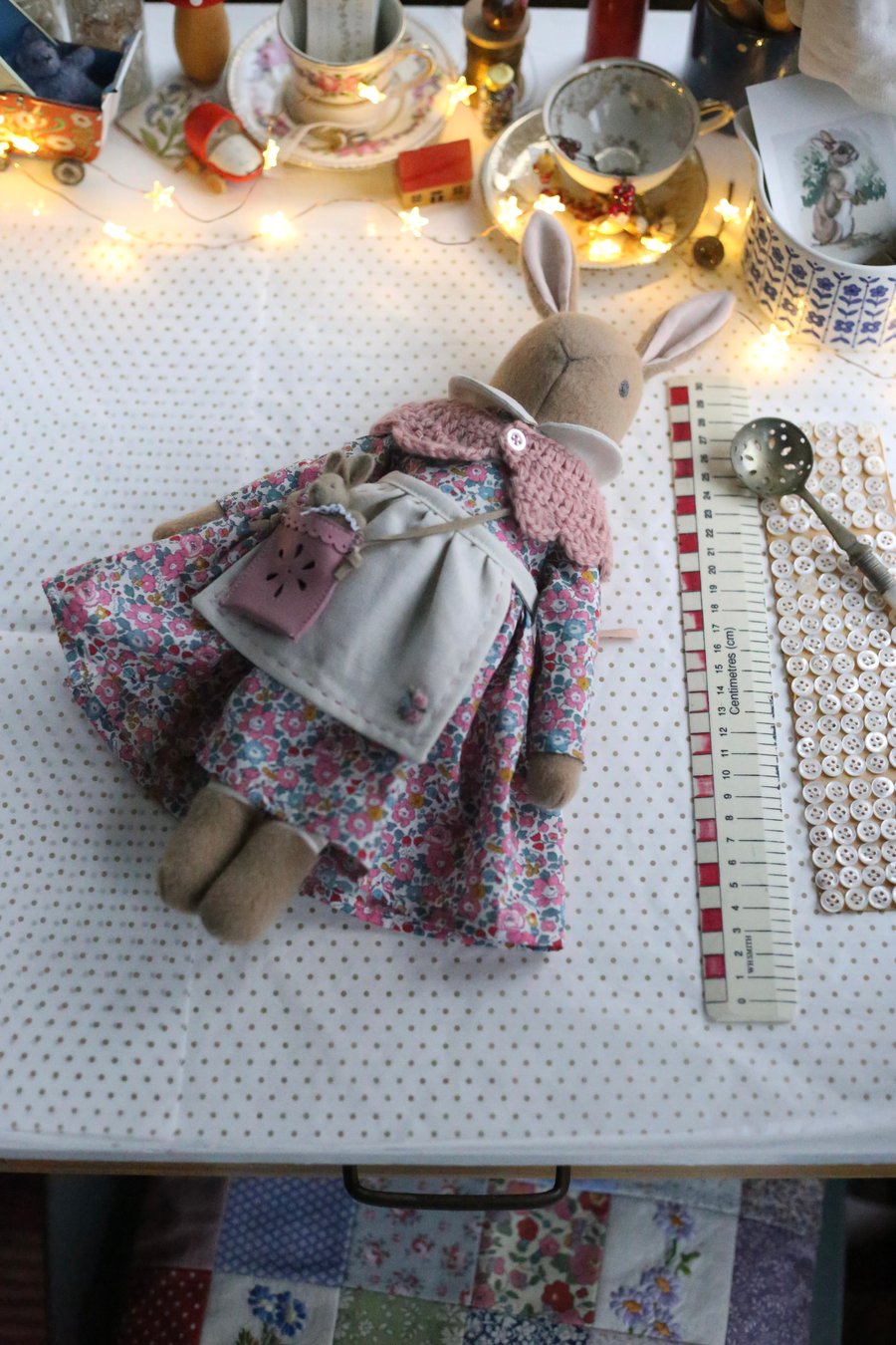 Heirloom Liberty Bunny - Betsy Ann Dark pink