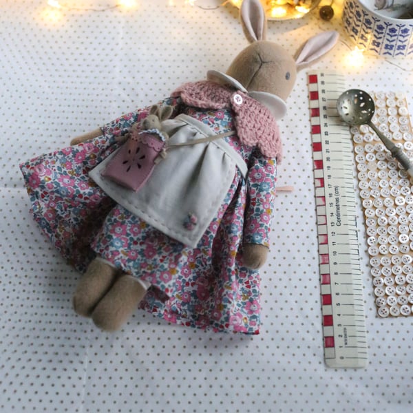 Heirloom Liberty Bunny - Betsy Ann Dark pink