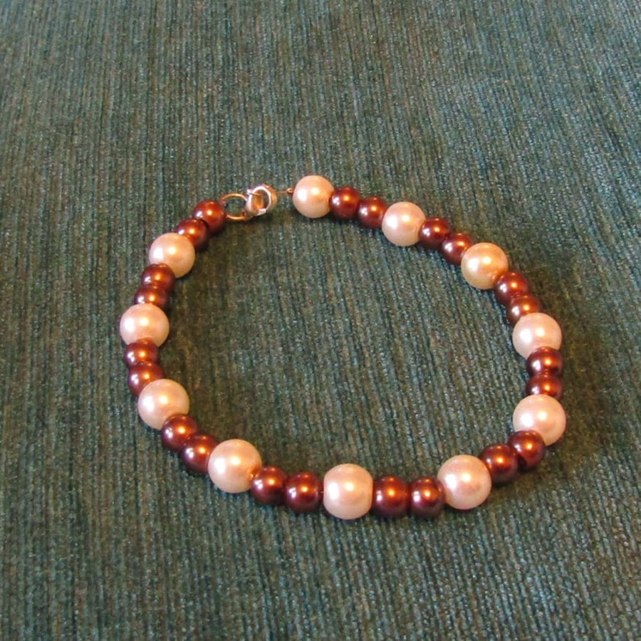 White and Brown Pearl Bracelet