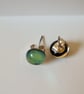 Sparkly golden fused glass stud earrings - Image 4