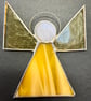 Stained Glass Triangle Angel - Buttery-yellow with pale golden wings - Image 5