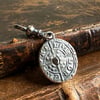 Double sided Memento Mori Wax Seal Skull & Hammered Coin Clip On Pendant 