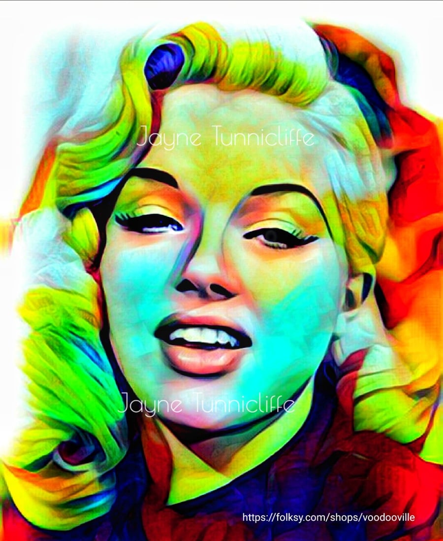 Diana Dors 11 x 8 inches art print - bombshell