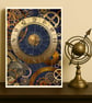 Personal Astrological Art - Brass and Leather Astrology Chart