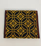 Japanese Vintage-Inspired Tatami Heri Card case – Gold & Navy Geometric Bloom