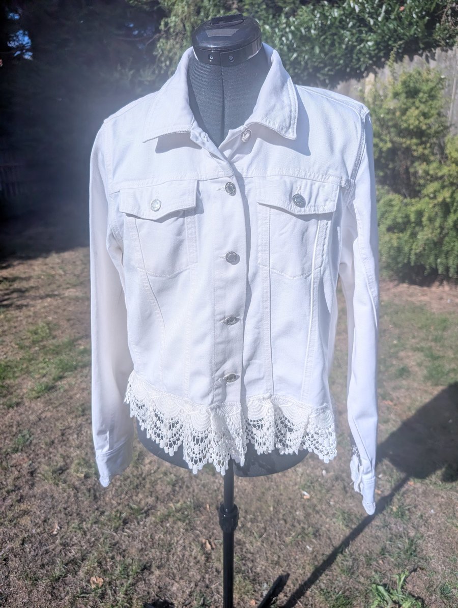 Unique White denim jacket