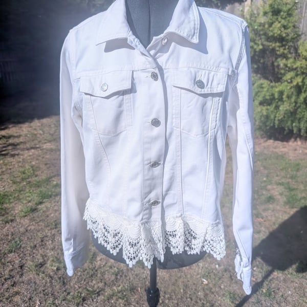 Unique White denim jacket