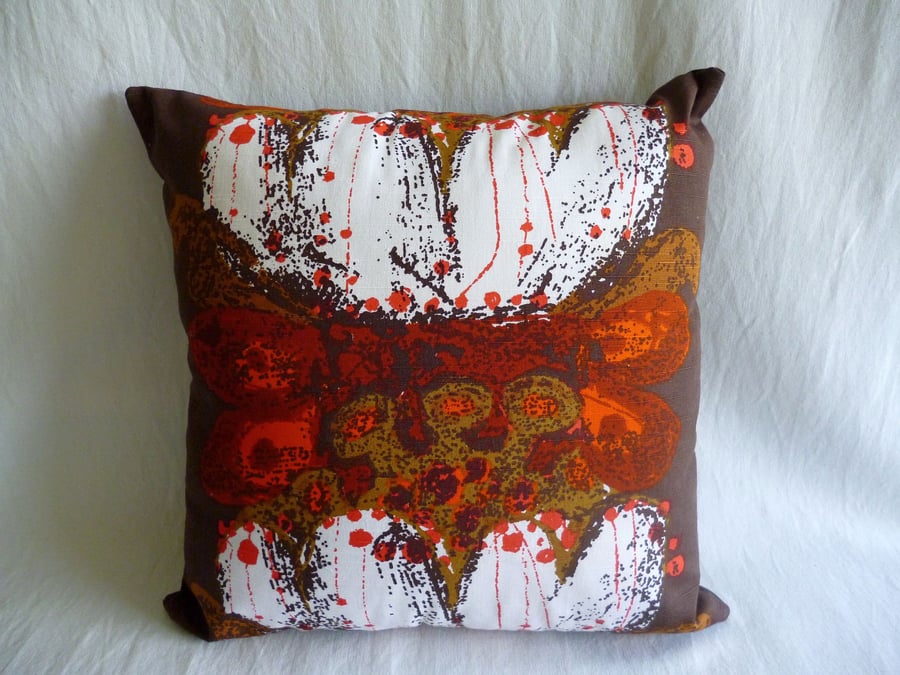  1960s vintage Scandinavian fabric cushion cover