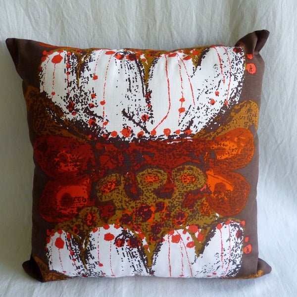  1960s vintage Scandinavian fabric cushion cover