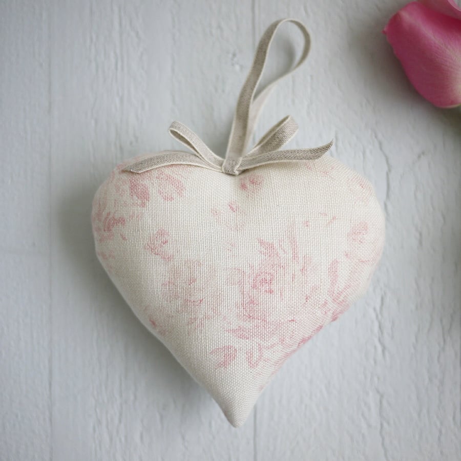 anniversary gift,pink linen personalised heart,linen anniversary gift