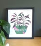 Sage Plant Wall Art, Limited Variable Edition Screenprint - Image 2