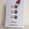 Ho Ho Ho Merry Christmas pawprints card