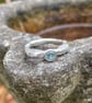 Chunky silver and blue topaz freeform ring size N