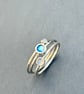 Rainbow Moonstone Stack Ring, silver stack ring, enamel ring, enamel stack ring, - Image 3