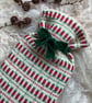 Mini Hot Waterbottle - Red & Green. Handwoven in Wales - Image 4