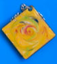 red, green and blue over yellow -square pendant - Image 3