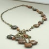 SALE Jasper Falls Rainbow Jasper & Czech Glass Necklace 