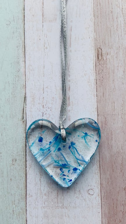 Beautiful Hanging Cast Glass Heart