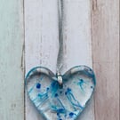 Beautiful Hanging Cast Glass Heart