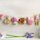 Make Your Own Felt Pastel Woodland Garland. Sewing kit to make 8 decorations