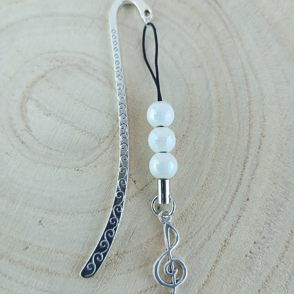 Metal Bookmark For Music Lovers -Tibetan Silver Bookmark With Treble Clef