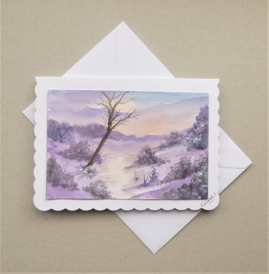 hand painted watercolour blank greetings card (... Folksy