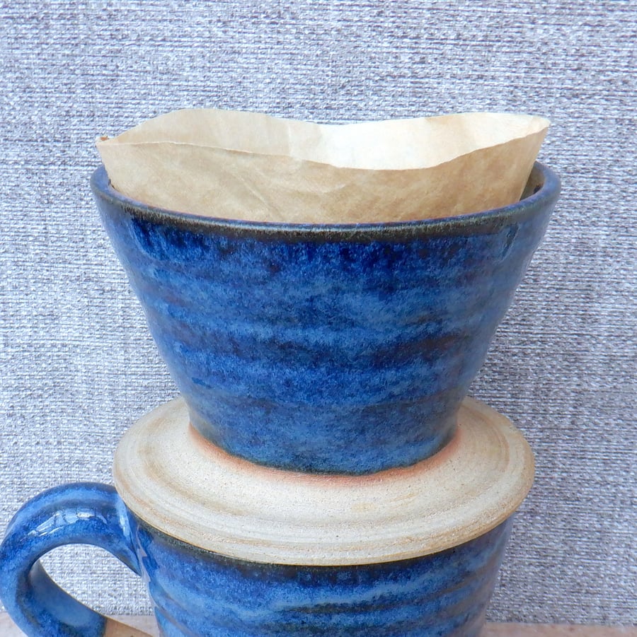 Coffee filter holder dripper pourover handthrown stoneware pottery ceramic
