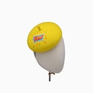 Yellow Beret Percher Hat - Punk Retro Style Percher Hat with Arty Vibes