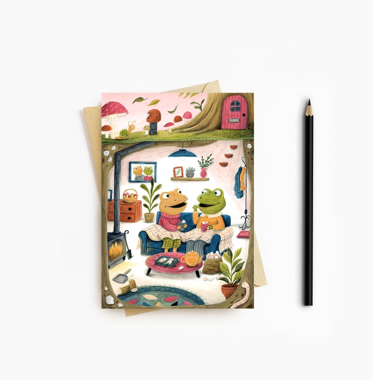 Frog and Toad Card - Blank Card - Greeting Card