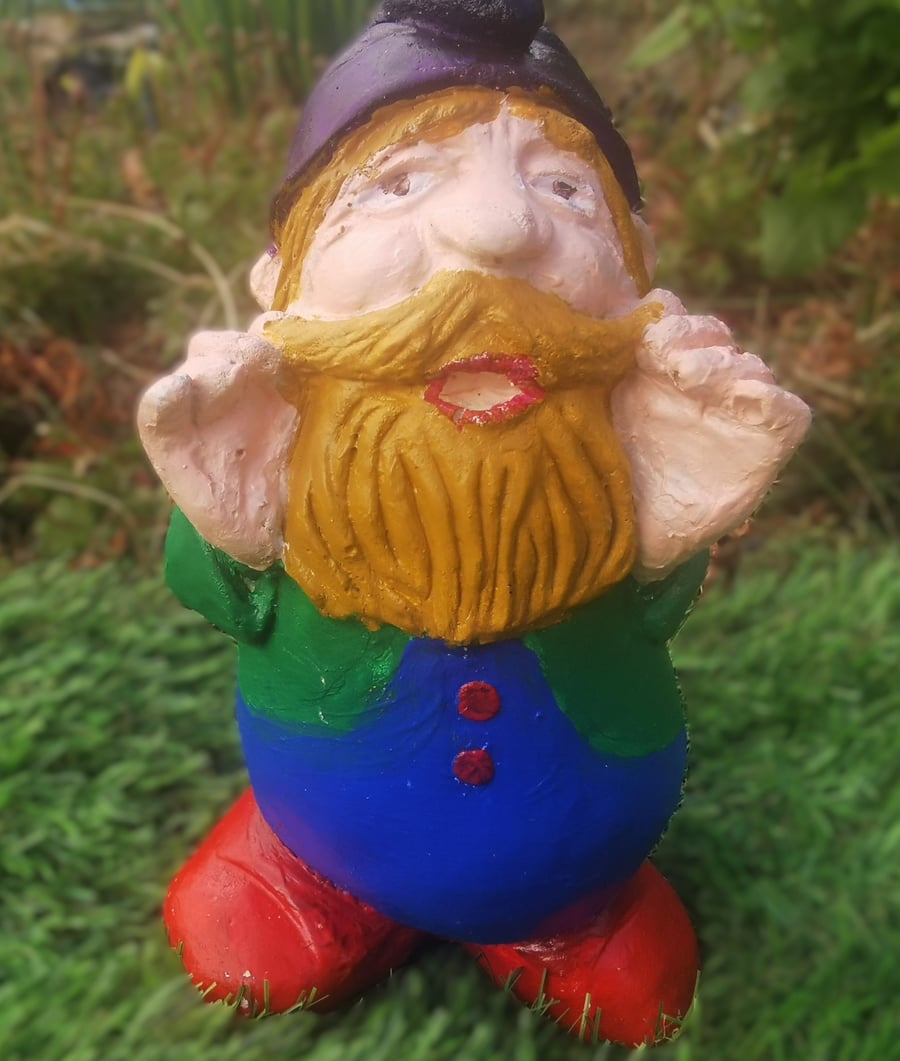 Ginger Haired Gnome Handmade and Painted Garden Gnome