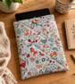 Handmade Quilted IPad Cover Padded Fabric Sleeve with button fastening